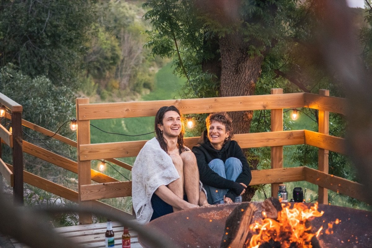 Evening by the fire, warm light